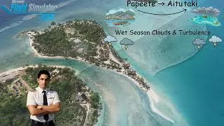 NTAA (Papeete, Tahiti) &rarr; NCAI (Aitutaki) | Wet Season Clouds & Turbulence | PMDG DC-6 (Cockpit View)