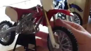 Toy dirt bike collection.
