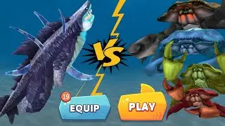 PARASITE SHARK VS  ALL GIANT CRAB BOSS - Hungry Shark Evolution