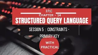 CHAPTER 14 | S5 |  SQL CONSTRAINTS - PRIMARY KEY | STRUCTURED QUERY LANGUAGE