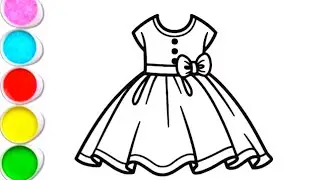 How to Draw Beautiful Dress Drawing| Painting & Colouring for kids| Step by Step 