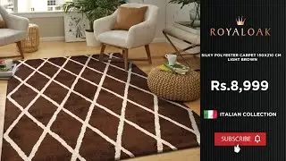 Royaloak | Silky Polyester Carpet 150x210 CM - Light Brown