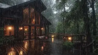 Forest Bedroom Rain at Night | Tranquil Ambience for Deep Sleep