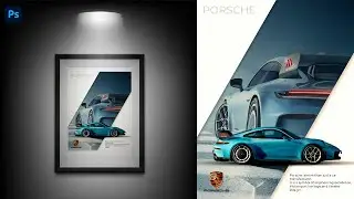 Porsche Car Poster Design in Photoshop | Modern Automotive Poster Tutorial