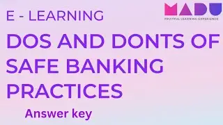 MADU EXAM ANSWER KEY|| DOS AND DONTS OF SAFE BANKING PRACTICE||MANAPPURAM||ASIRVAD MFI ||