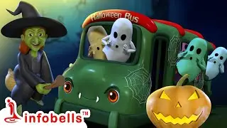 The Halloween Bus Song for Kids | Spooky Rhyme with Bats, Ghosts, Witches & More! Wheels on the Bus