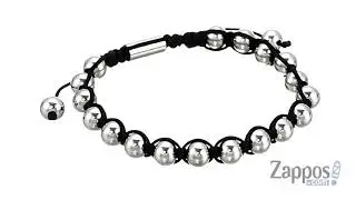 Steve Madden Polished Ball Design with Adjustable Cord Bracelet in Stainless Steel SKU: 9189282