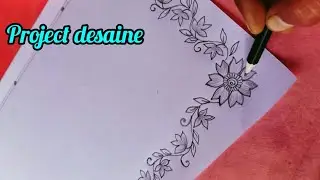 Simple border design/Project design for school work/Corner flower design/Project design simple ideas