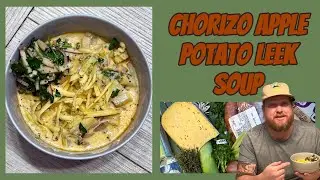 Chorizo Apple Potato Leek Soup W/ Salad on the Soup, NOT on the side!