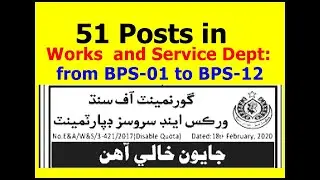 Works and Service Jobs 2020 Sindh Computer operator Beldar jobs coolie Jobs W & S Department Jobs