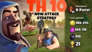 THE BEST TH10 ATTACK STRATEGY 2019 | CLASH OF CLANS | 3 STAR TH10 MAX | QUEEN WALK+HOGS+MINER |