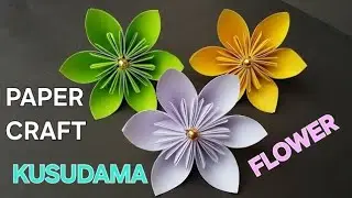 HOW TO MAKE PAPER CRAFT KUSUDAMA FLOWER!!EASY ORIGAMI PAPER CRAFT KUSUDAMA FLOWER!! KUSUDAMA FLOWER 