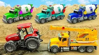 Excavator Rescue Team Helps Friends | Dump Truck Stuck in Dangerous Mud Pit!