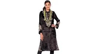 Rara Avis by Iris Apfel Embroidered Velvet Kaftan