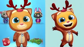 Talking Tom Gold Run Winter Wonders event Reindeer Ginger vs Roy Raccoon Gameplay Android ios 