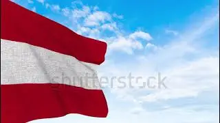 Austria flag waving in the sky