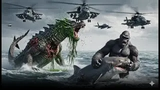 King Kong vs Megalodon & Sea Dragon Leviathan | Naval Forces Deep Ocean Battle
