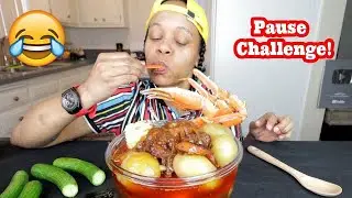 SAUSAGE, CORN, POTATO BOIL (PAUSE CHALLENGE) MUKBANG!