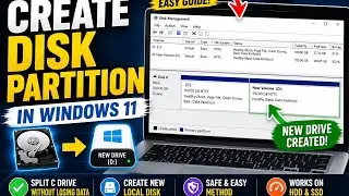 How to Create Disk Partition on Windows 10 & 11|SSD Partition in Windows|Create New Drive on Windows