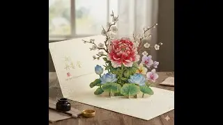 Handmade Pop-Up Flower Card 🌸 Stunning Chinese Message Design