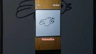 Draw Bird from number 6 #shorts #birds #drawing #art
