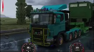 Heavy trailer truck cargo G wagon engine delivery long trailer