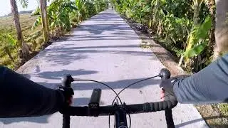 Behind the handlebars