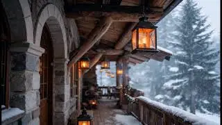 Winter Evening Veranda ❄️ Cozy Old English Cottage Ambience for Focus & Relaxation