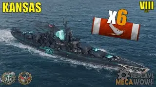 Battleship Kansas 6 Kills & 118k Damage | World of Warships Gameplay
