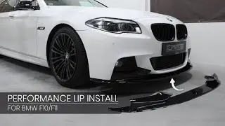 Bumper Lip For BMW F10 F11 Performance Front Splitter in Glossy Black