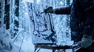 Plein Air Painting in Deep Snow | No Talking, Nature Sounds