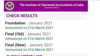 CA RESULT JANUARY 2021 OUT| BREAKING NEWS