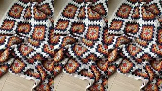 Vintage & Creative Granny Square Free Crochet Balnket patterns /Multi Color Unique qurassiya 