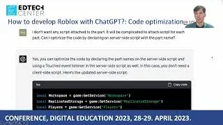 Serbia Edtec Presentatin, using chatGPT for Roblox game development for Engineering