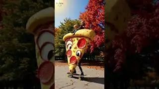 Haider Kids | Funny Kids Riding on Pizza Slice 🍕 | AI Generated Short Video