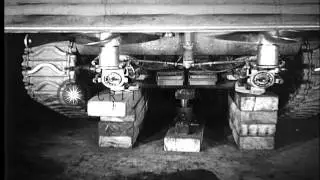 Technician shows working of Sherman DD propellers in United States. HD Stock Footage
