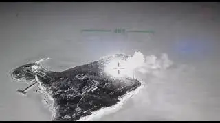Destruction of an enemy russian helicopter with landing troops on Snake Island