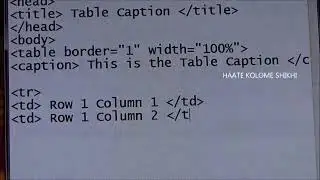 #COM035, HTML Table CAPTION, tr tag, td tag, Caption tag, #ComputerBasics35,