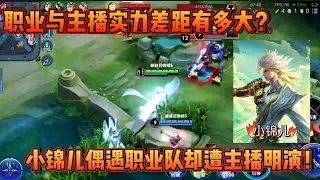 职业与主播实力差距有多大，小锦儿偶遇职业队却遭主播明演！ #王者荣耀