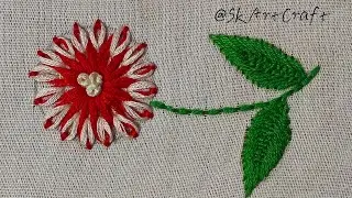 Easy and beautiful flower embroidery design #embroidery  | handmade | handwork | diy  |viral 🪡