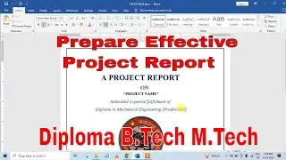 How to prepare final year project report in ms word watch complete video and Download Report Format