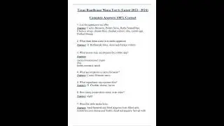 Texas Roadhouse Menu Test 6 Latest  Complete Answers 100% Correct