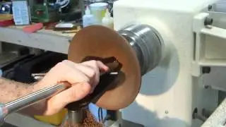 Woodturning a claro walnut trumpet bowl with carbide tools