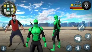 Blue Ninja Game Blue Ninja rope hero New City Part #7 - Naw Mission Android Gameplay