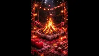 Romantic Campfire Ambience for Valentine&rsquo;s Day ❤️Fire Sounds, Soft Humming & Evening Nature (1 Hour)