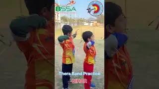 #archery theraband practice time before shooting the arrow #sports #bihar #funny