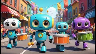 Eight Little Robots Dancing Around | Fun Counting Song for Kids | Silly Robot Rhyme