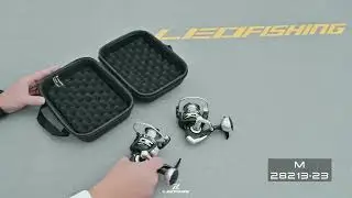 LEOFISHING Fishing Reel Bag Artificial Leather Smooth Zipper Soft Shockproof Sponge Filler
