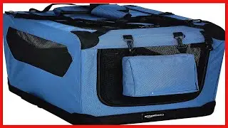 AmazonBasics Premium Folding Portable Soft Pet Crate - 26&lsquo;, BLUE - HIP Shop