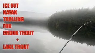 Maine Ice Out Kayak Trolling for Brook Trout and Lake Trout. 2025. Old Town Predator PDL.